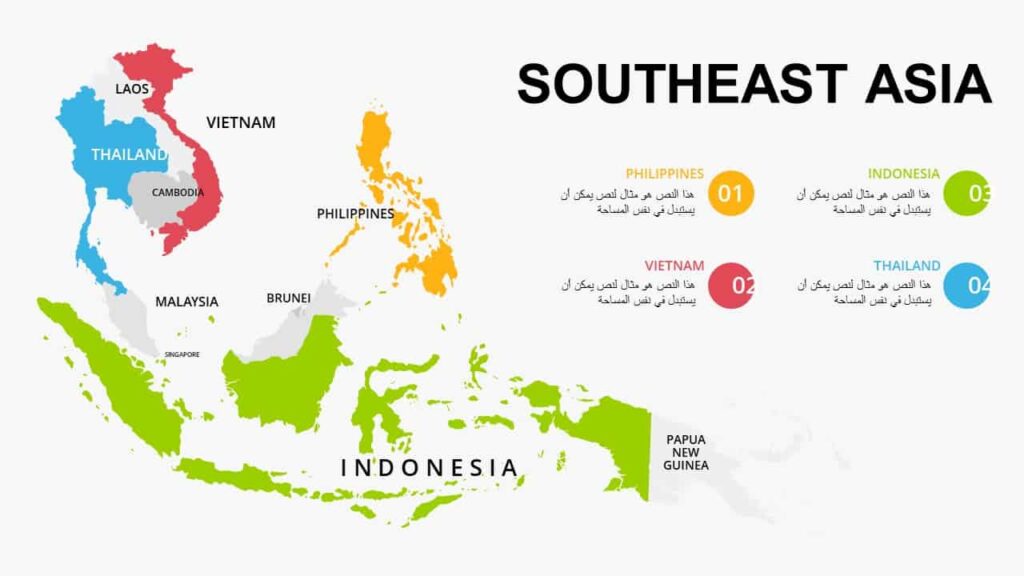 Karten asiatischer und australischer Länder