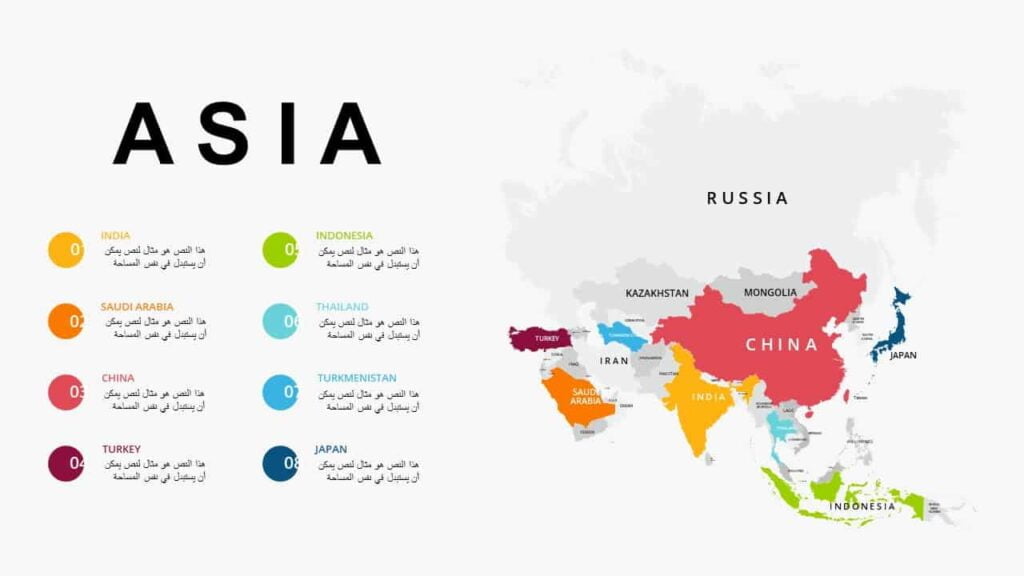 Karten asiatischer und australischer Länder