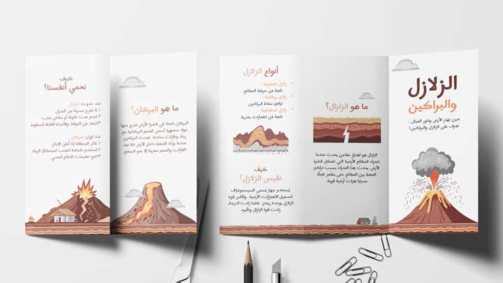 Brochure about earthquakes and volcanoes
