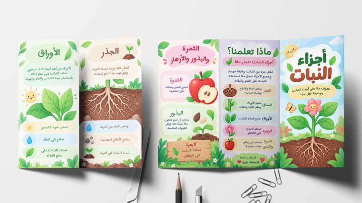 مطوية اجزاء النبات