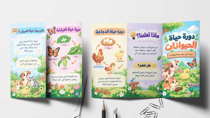 مطوية دورة حياة الحيوانات
