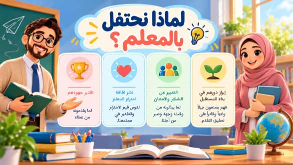 لماذ انحتفل بيوم المعلم -عرض بوربوينت عن يوم المعلم