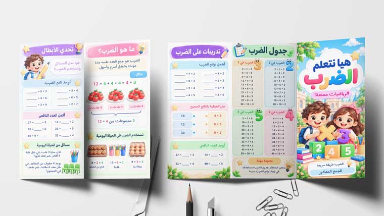 مطوية الضرب ثالث ابتدائي